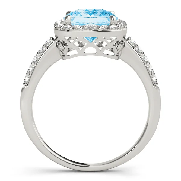Single Row Halo Cushion Shape Engagement Rings - Image 8