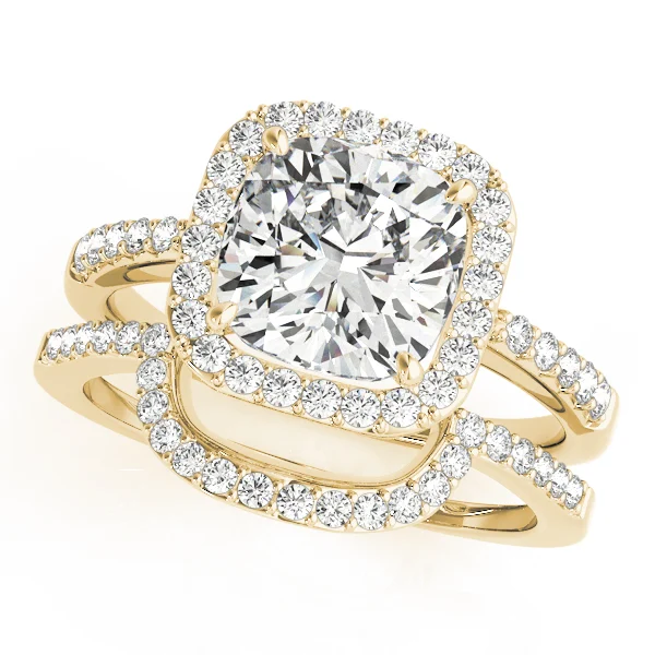 Single Row Halo Cushion Shape Engagement Rings - Image 6