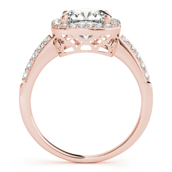 Single Row Halo Cushion Shape Engagement Rings - Image 10