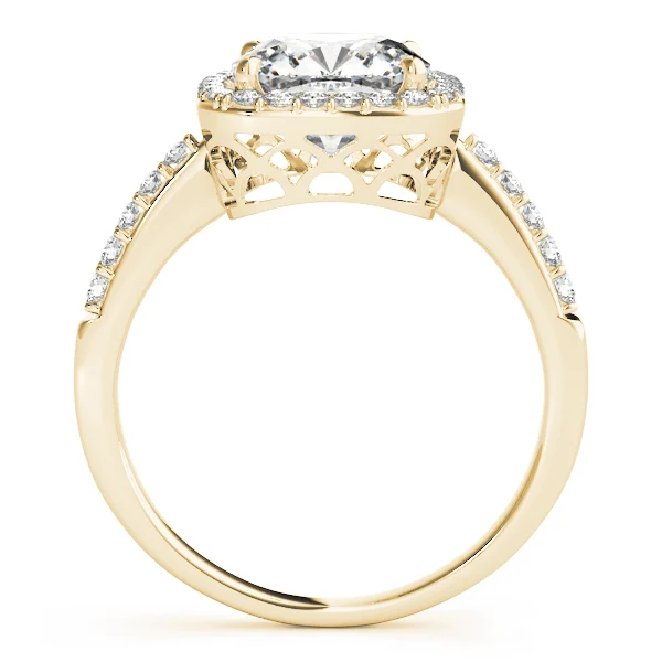 Single Row Halo Cushion Shape Engagement Rings - Image 5