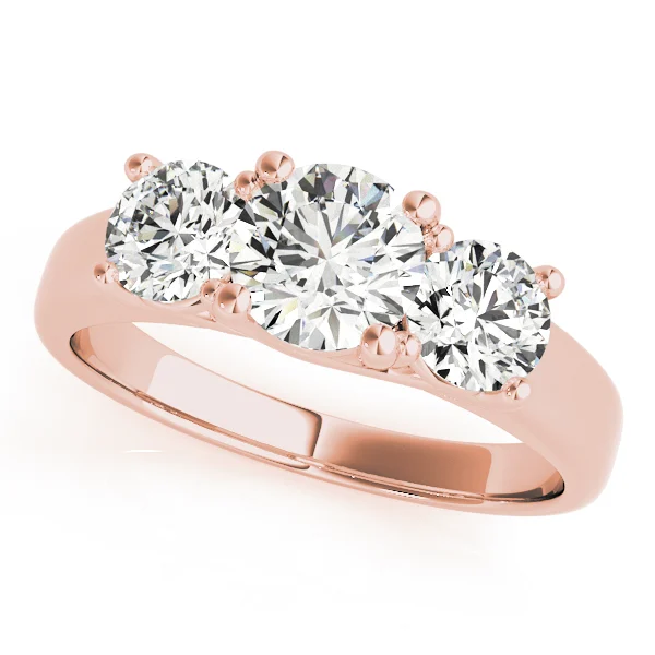 3-Stone Prong Set Trellis Engagement Ring - Image 9