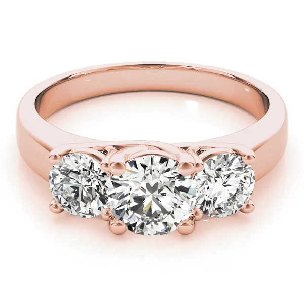 3-Stone Prong Set Trellis Engagement Ring - Image 11