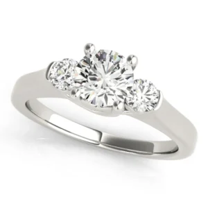 3-Stone Round Trellis Engagement Ring