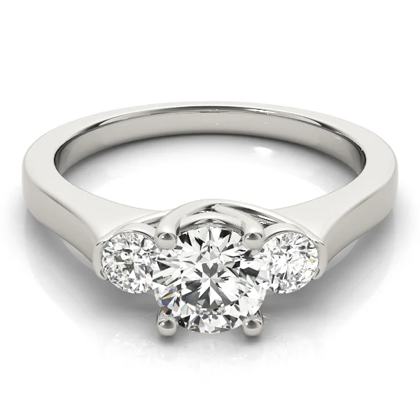 3-Stone Round Trellis Engagement Ring - Image 3