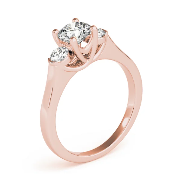 3-Stone Round Trellis Engagement Ring - Image 12