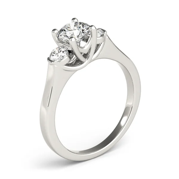 3-Stone Round Trellis Engagement Ring - Image 4