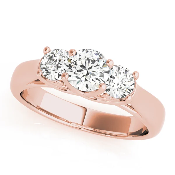 3-Stone Round Trellis Engagement Ring - Image 9