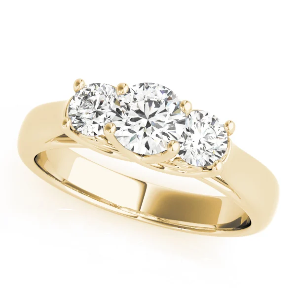 3-Stone Round Trellis Engagement Ring - Image 5
