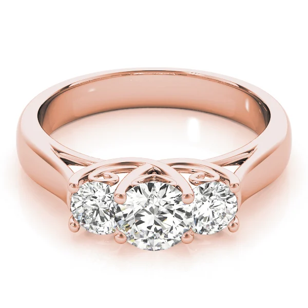 3-Stone Round Trellis Engagement Ring - Image 11