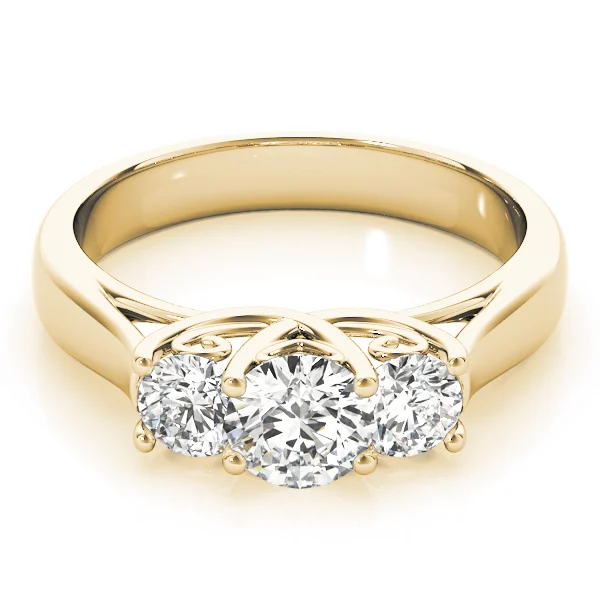 3-Stone Round Trellis Engagement Ring - Image 7