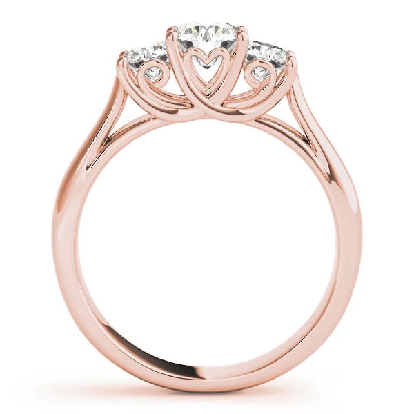 3-Stone Round Trellis Engagement Ring - Image 10