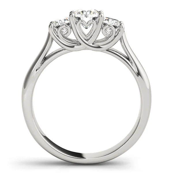 3-Stone Round Trellis Engagement Ring - Image 2