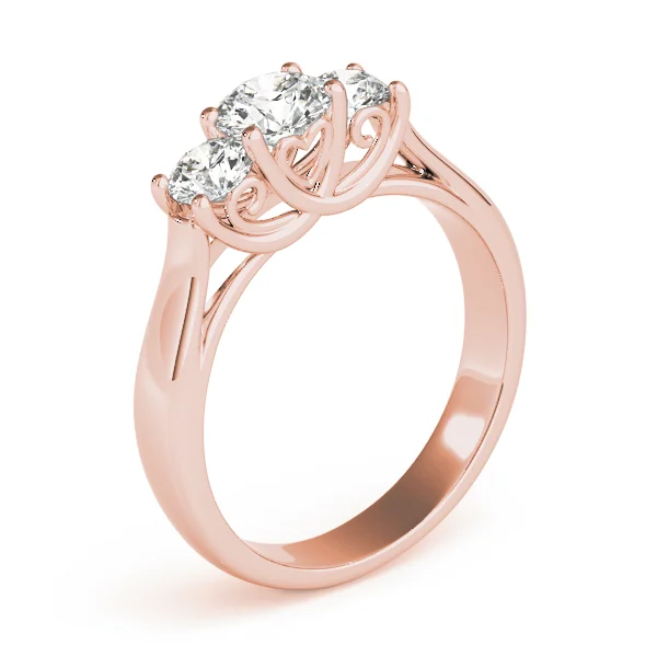 3-Stone Round Trellis Engagement Ring - Image 12