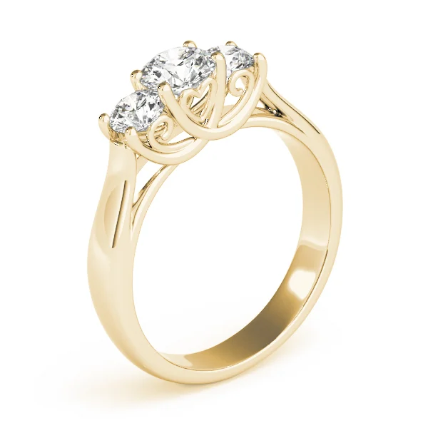 3-Stone Round Trellis Engagement Ring - Image 8