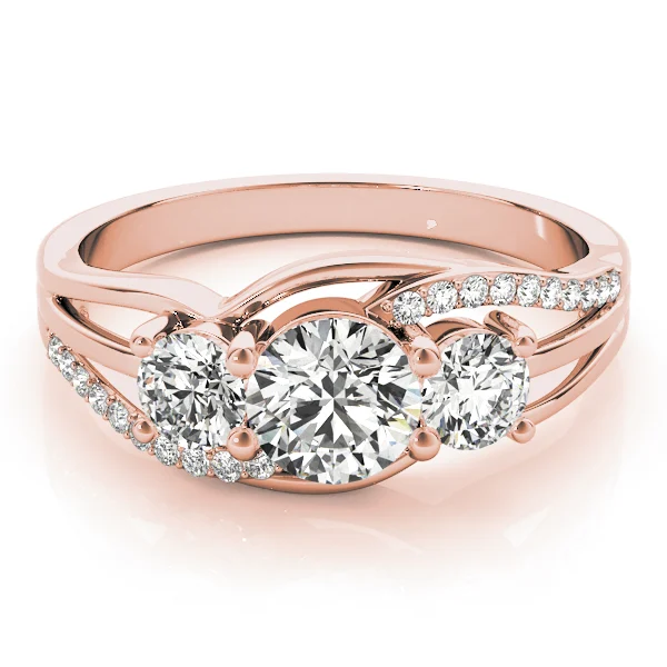 3-Stone Swirl Prong Set Engagement Ring - Image 11