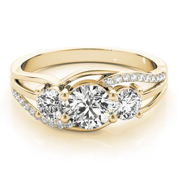 3-Stone Swirl Prong Set Engagement Ring - Image 7