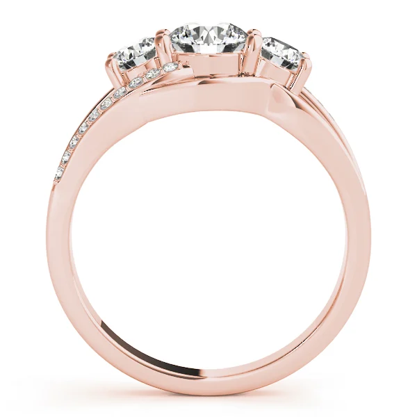 3-Stone Swirl Prong Set Engagement Ring - Image 10