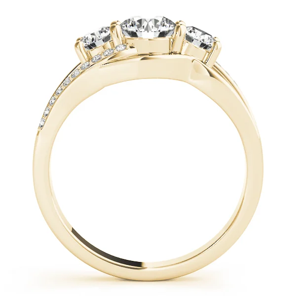 3-Stone Swirl Prong Set Engagement Ring - Image 6
