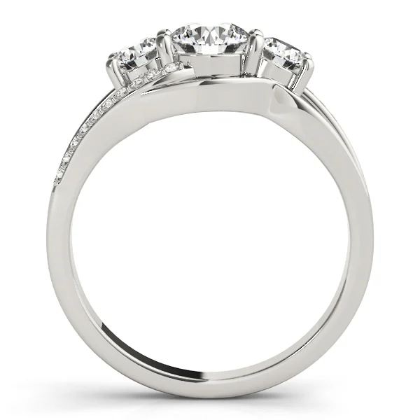 3-Stone Swirl Prong Set Engagement Ring - Image 2