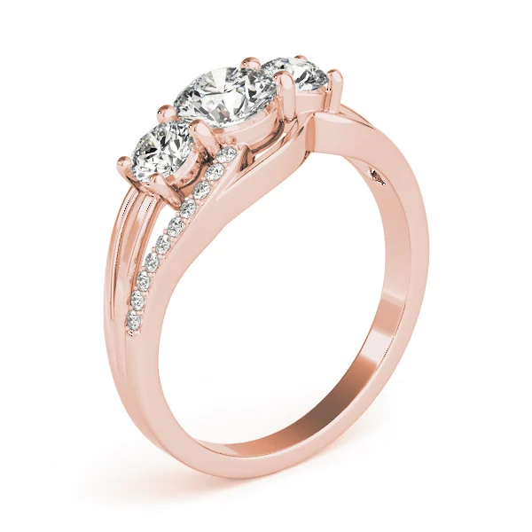 3-Stone Swirl Prong Set Engagement Ring - Image 12