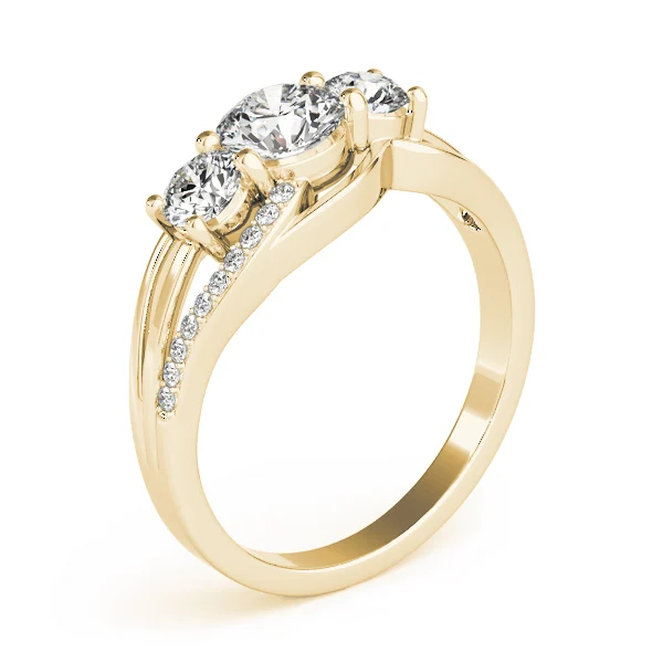 3-Stone Swirl Prong Set Engagement Ring - Image 8