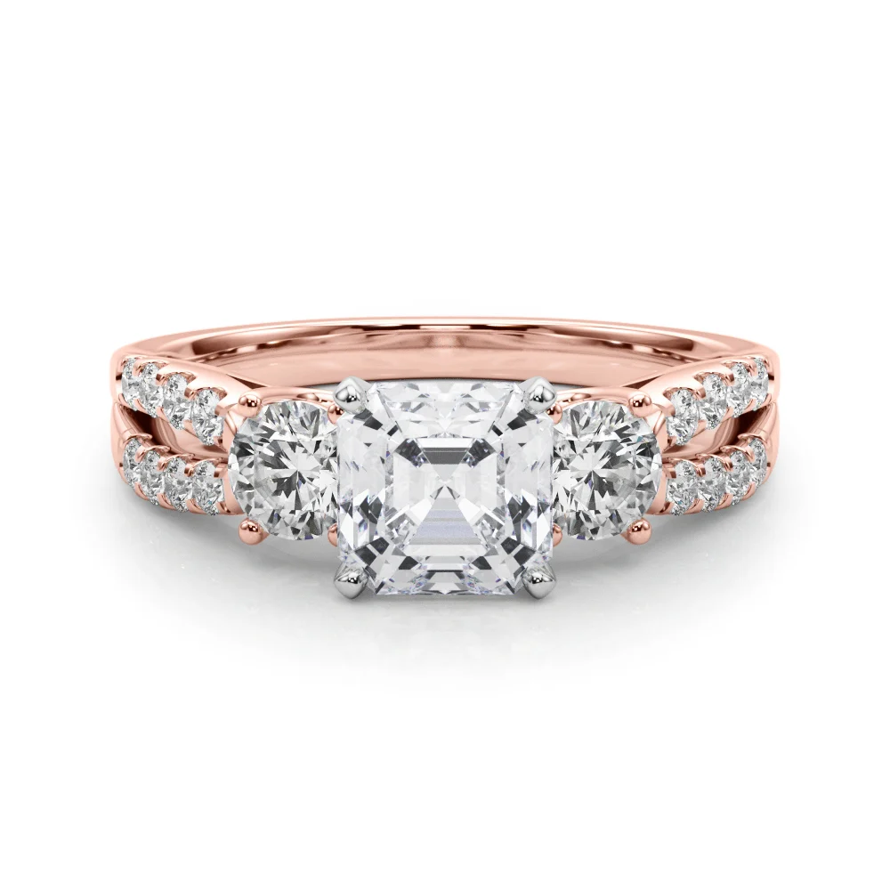 Three Stone Engagement Ring with Split Shank - Image 115