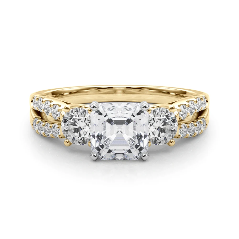 Three Stone Engagement Ring with Split Shank - Image 68