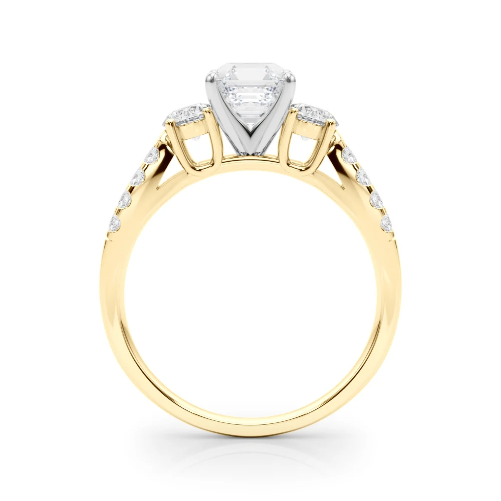 Three Stone Engagement Ring with Split Shank - Image 58