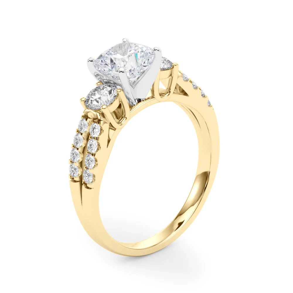 Three Stone Engagement Ring with Split Shank - Image 79