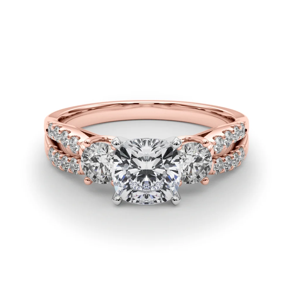 Three Stone Engagement Ring with Split Shank - Image 116