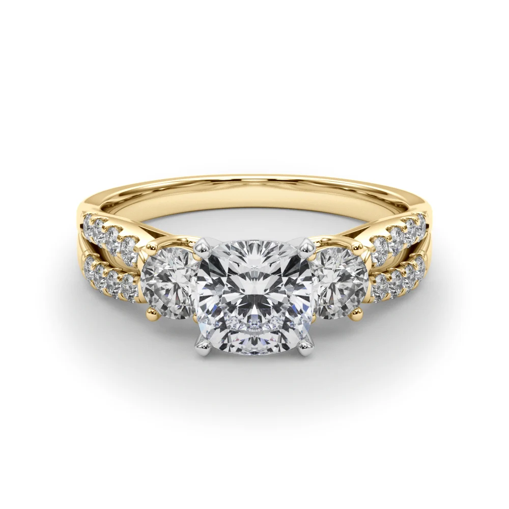 Three Stone Engagement Ring with Split Shank - Image 69