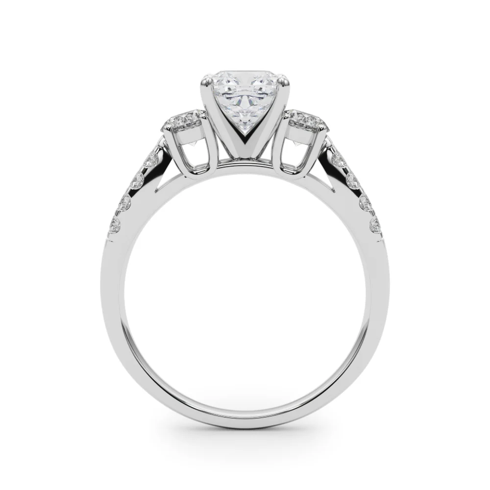 Three Stone Engagement Ring with Split Shank - Image 12