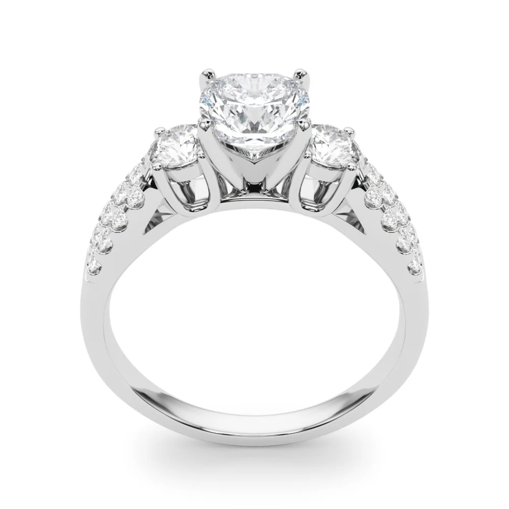 Three Stone Engagement Ring with Split Shank - Image 41
