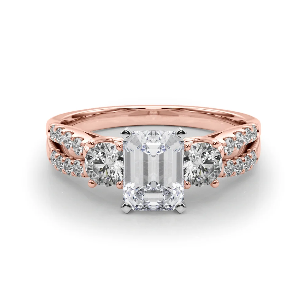 Three Stone Engagement Ring with Split Shank - Image 117
