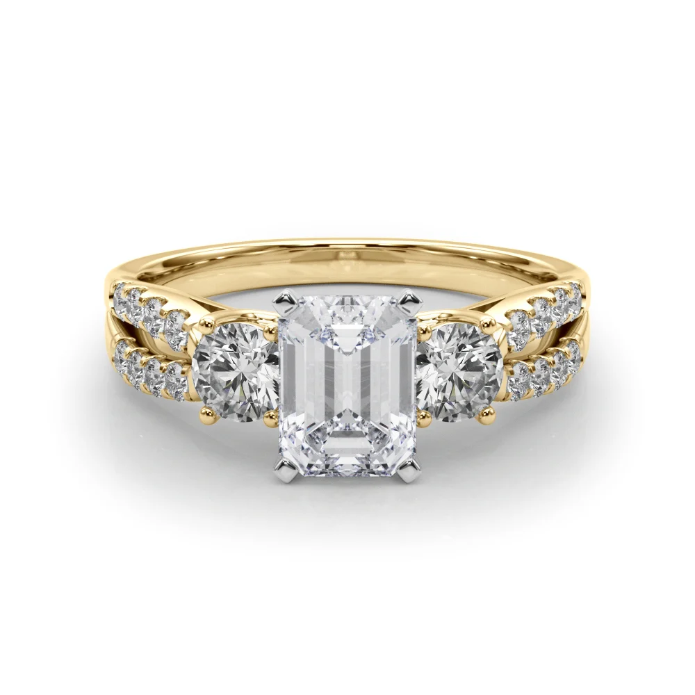Three Stone Engagement Ring with Split Shank - Image 70