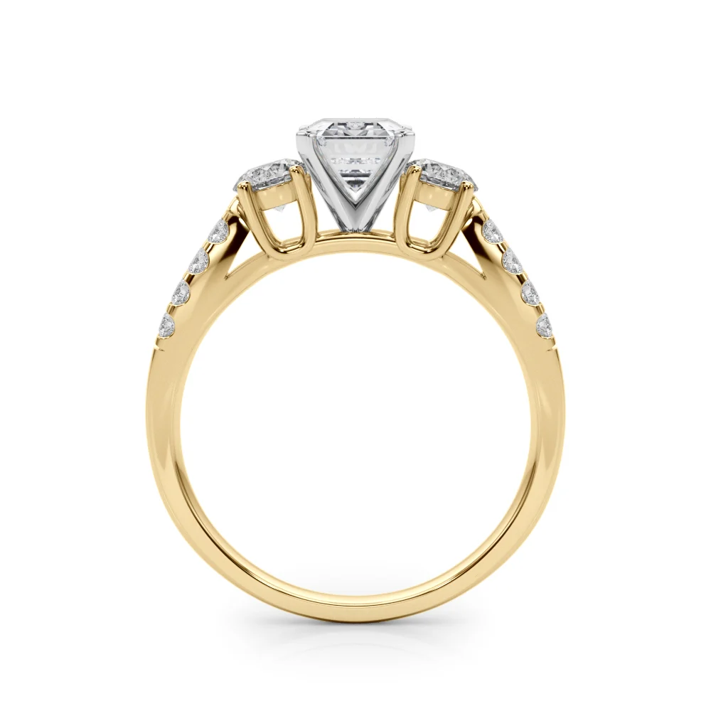 Three Stone Engagement Ring with Split Shank - Image 60
