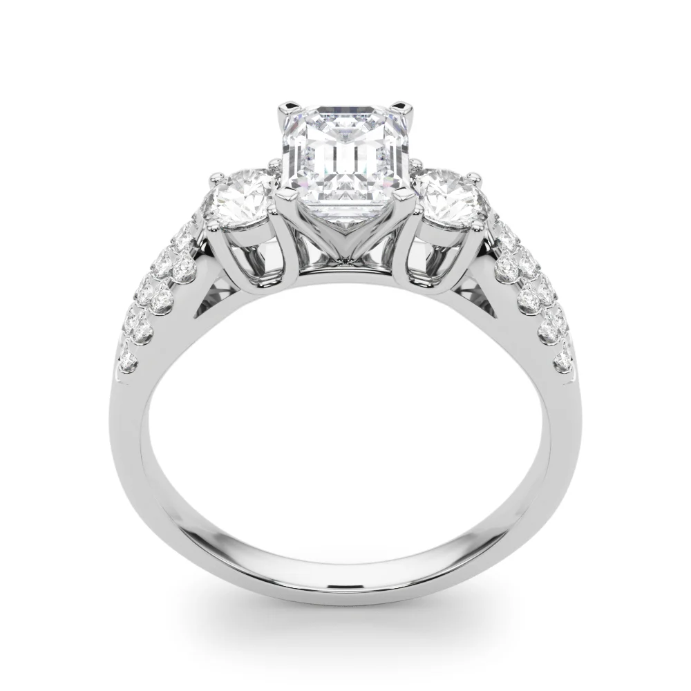 Three Stone Engagement Ring with Split Shank - Image 42