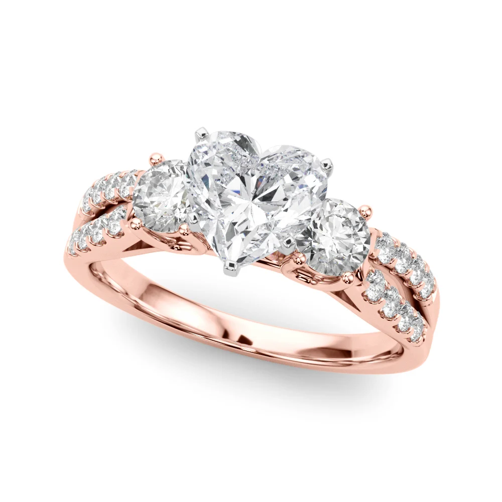 Three Stone Engagement Ring with Split Shank - Image 98