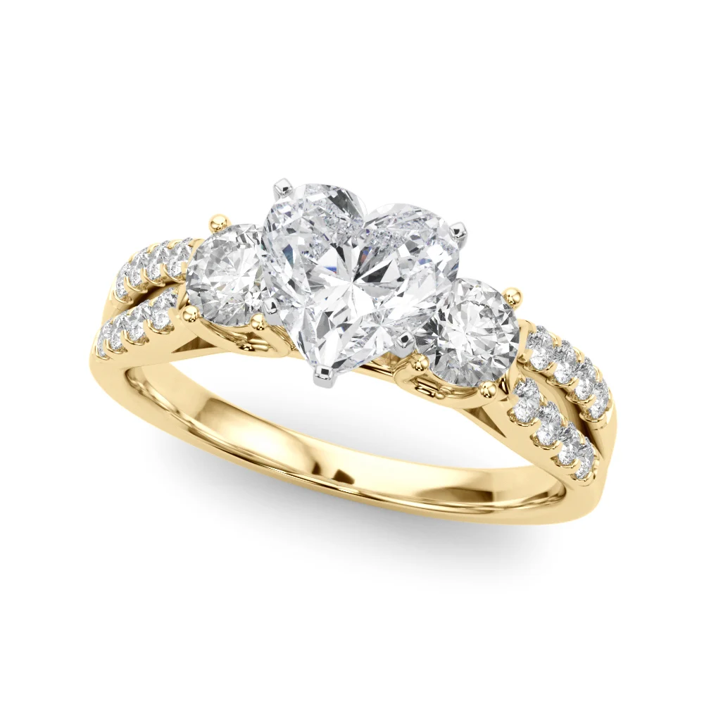 Three Stone Engagement Ring with Split Shank - Image 51