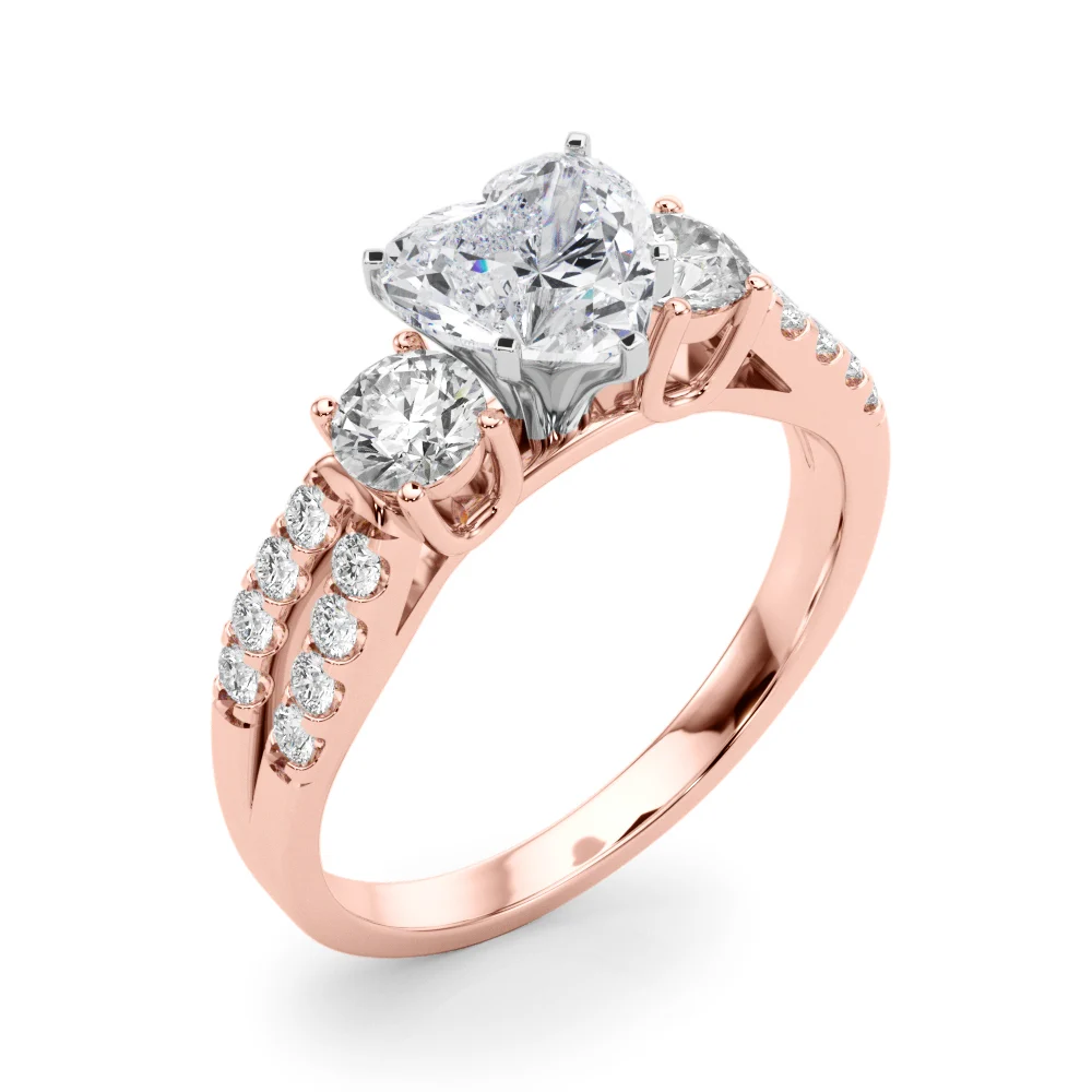 Three Stone Engagement Ring with Split Shank - Image 128