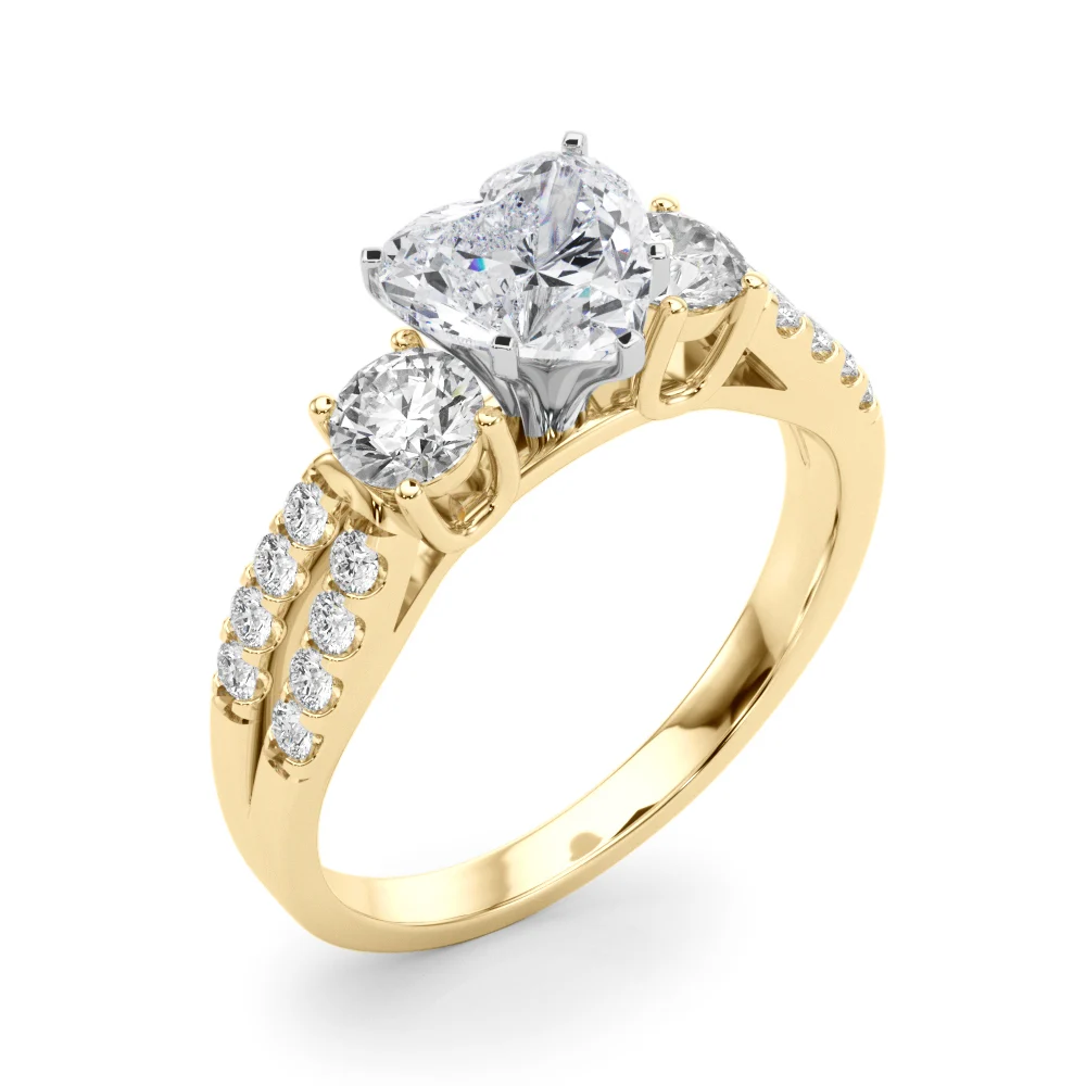Three Stone Engagement Ring with Split Shank - Image 81