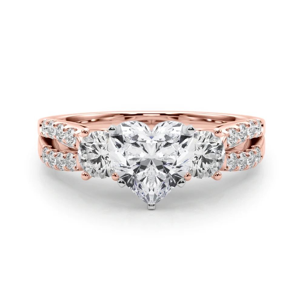 Three Stone Engagement Ring with Split Shank - Image 118