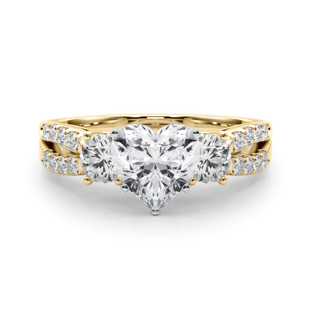 Three Stone Engagement Ring with Split Shank - Image 71