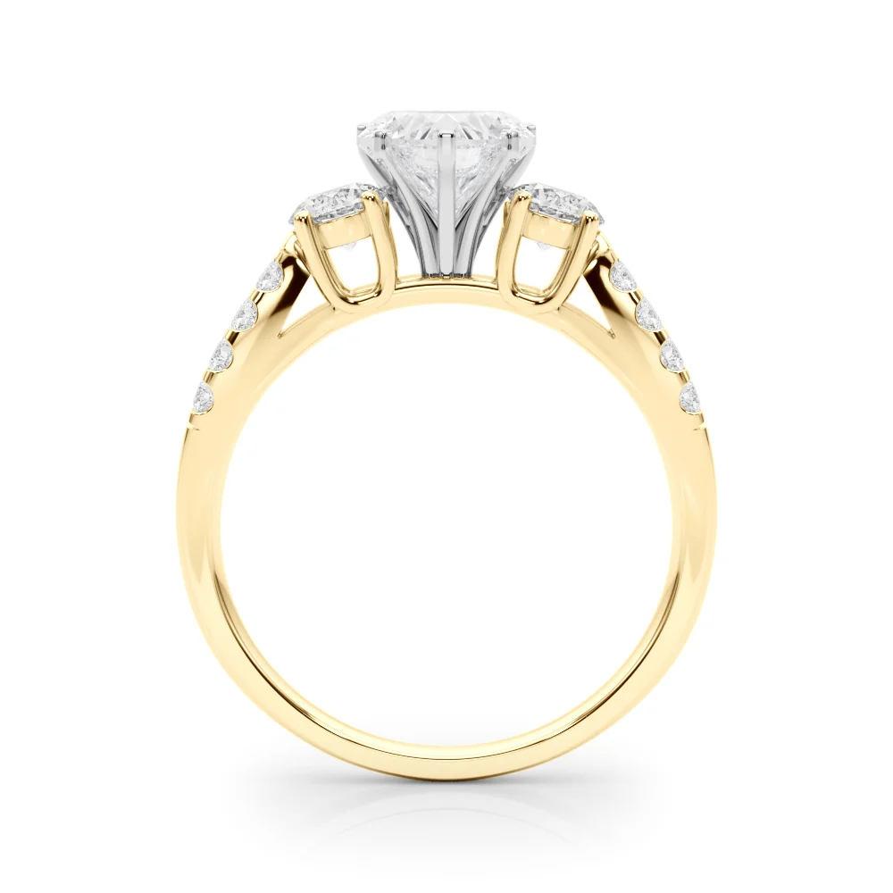 Three Stone Engagement Ring with Split Shank - Image 61