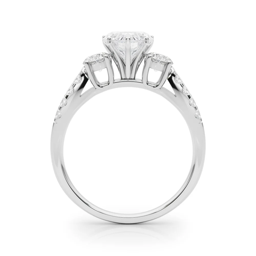 Three Stone Engagement Ring with Split Shank - Image 14