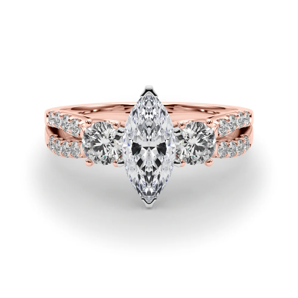 Three Stone Engagement Ring with Split Shank - Image 119