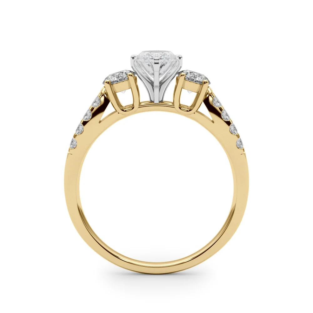 Three Stone Engagement Ring with Split Shank - Image 62