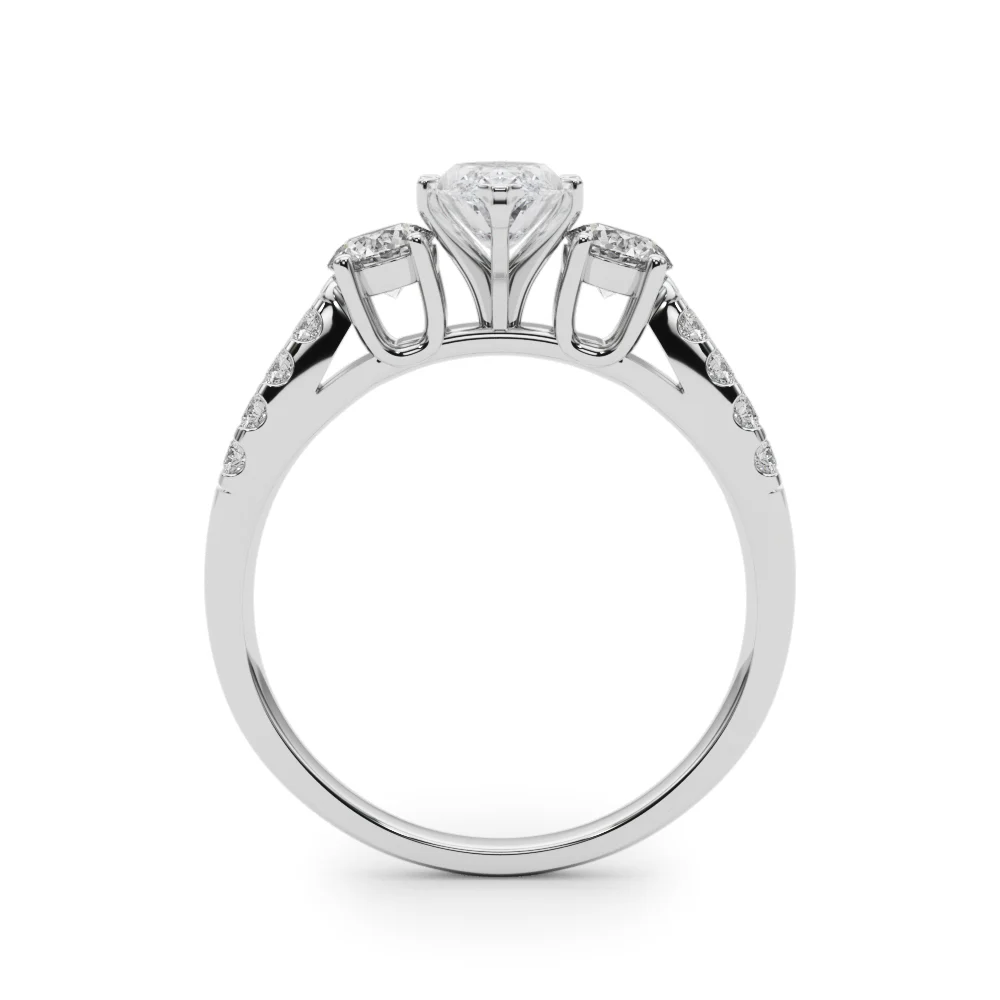 Three Stone Engagement Ring with Split Shank - Image 15