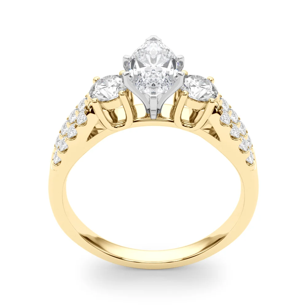 Three Stone Engagement Ring with Split Shank - Image 90