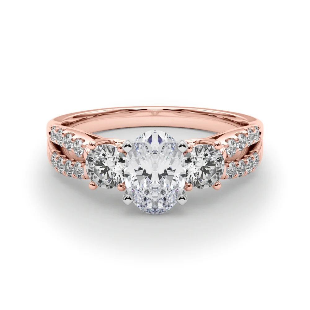 Three Stone Engagement Ring with Split Shank - Image 120